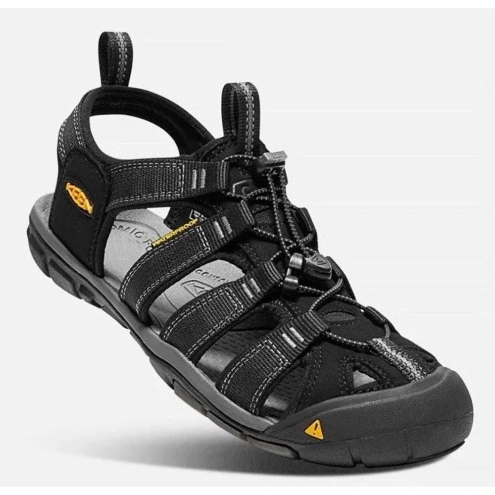 Keen Clearwater CNX Sandals Black Comfort Lace-Lock Bungee Waterproof Mens Sz 12